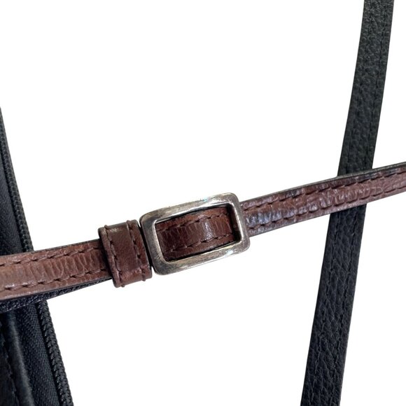 Brighton Black & Brown Leather Crossbody Bag With Adjustable Strap - Picture 5 of 13